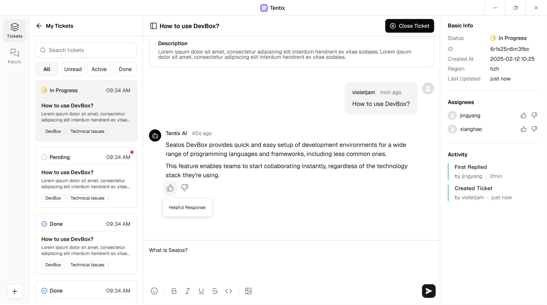 GitHubDaily的帖子配图 1:传统客服工单系统,大多只是把问题记录下来,回复还是靠人一条条手打,效率提升有限。 恰巧看到 Tentix 这个开源项目,主打 AI 原生的客服平台,使工单处理效率直接翻倍。 它能自动分析用户问题,从知