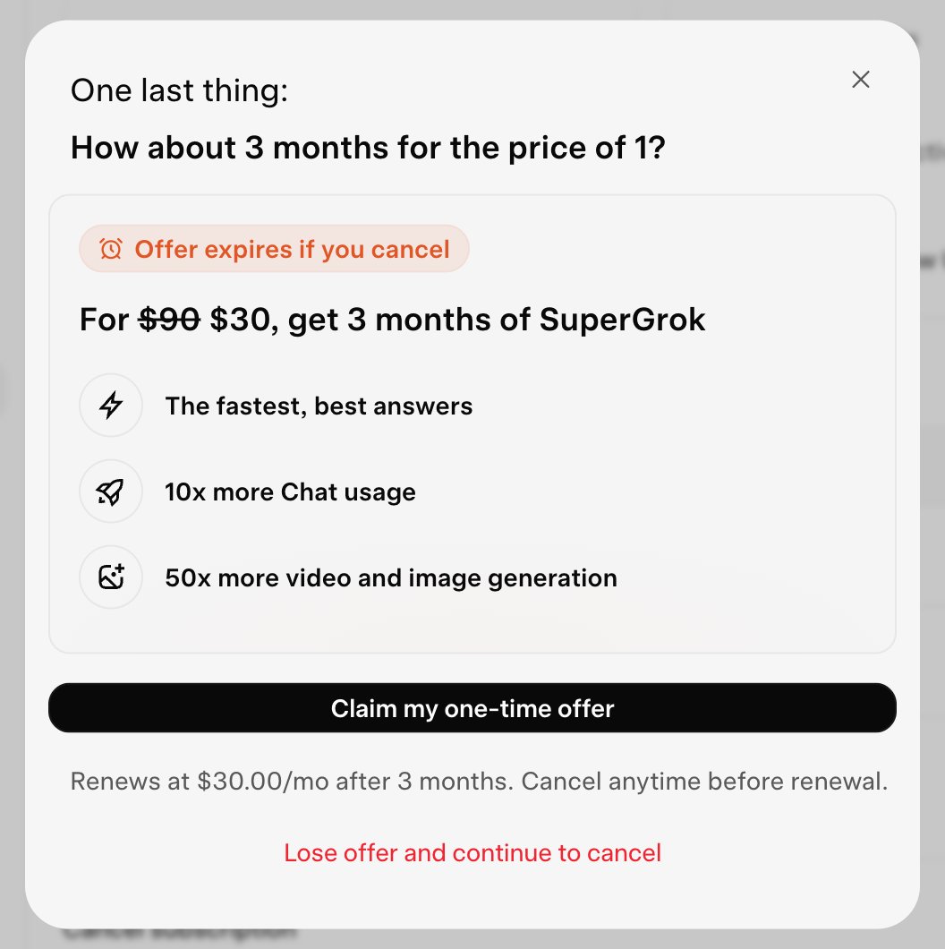 微尘印记的帖子配图 1:30 美元可以开通 3 个月的 Super Grok 🎉 开通的方法也非常简单,先激活 Grok Bot 3天试用 用手机 safari 打开邮件连接,调用 apple pay 支付 这样可以绕开银行