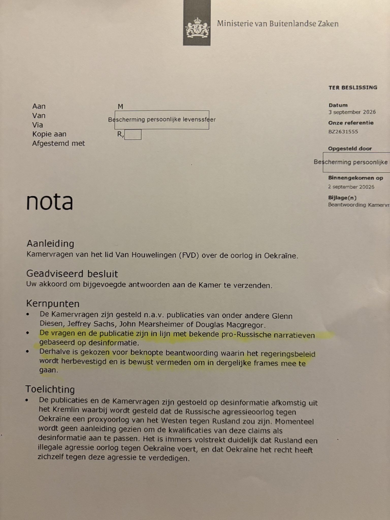 Pepijn van Houwelingen的帖子配图 1:Ongelofelijk. We hebben het kabinet gevraagd inhoudelijk (!) te reageren op allerlei experts zoals G